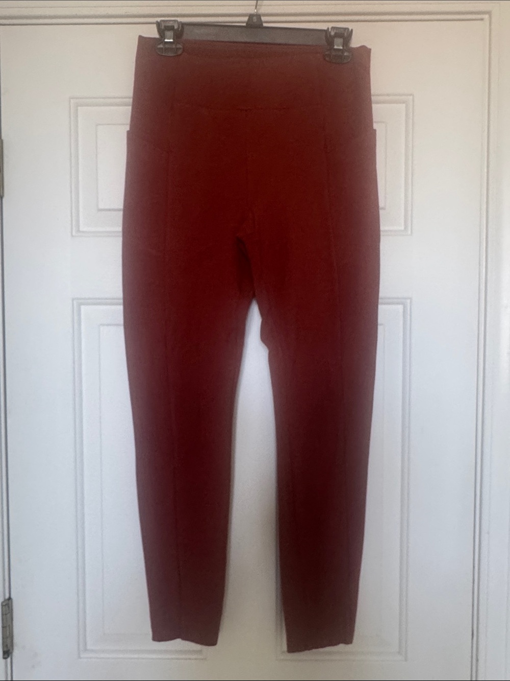 CAbi High-Rise Leggings in Deep Brick